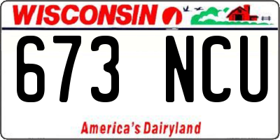 WI license plate 673NCU