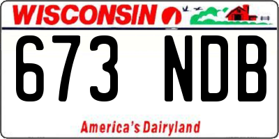 WI license plate 673NDB