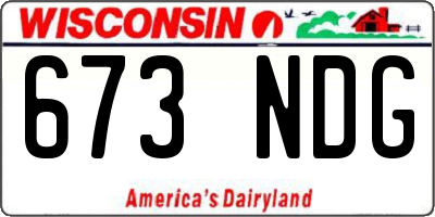 WI license plate 673NDG
