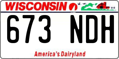 WI license plate 673NDH