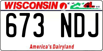 WI license plate 673NDJ