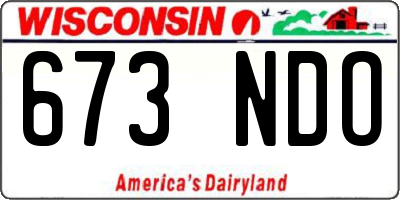 WI license plate 673NDO