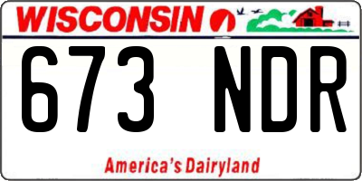 WI license plate 673NDR