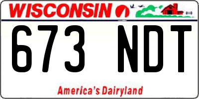 WI license plate 673NDT