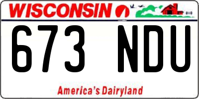 WI license plate 673NDU
