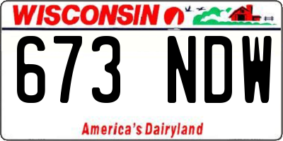 WI license plate 673NDW