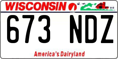 WI license plate 673NDZ