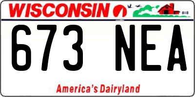 WI license plate 673NEA