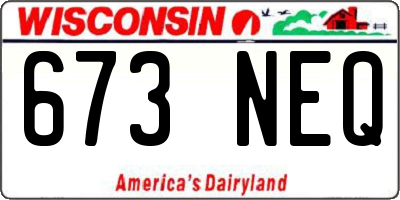 WI license plate 673NEQ