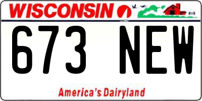 WI license plate 673NEW