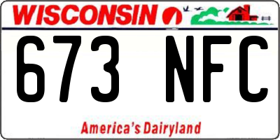 WI license plate 673NFC