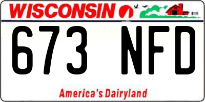 WI license plate 673NFD