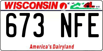 WI license plate 673NFE