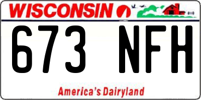 WI license plate 673NFH