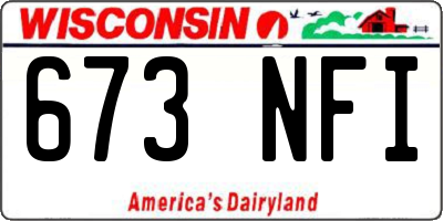 WI license plate 673NFI