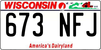 WI license plate 673NFJ