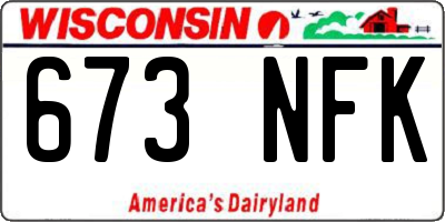 WI license plate 673NFK