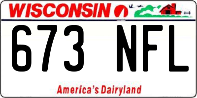 WI license plate 673NFL