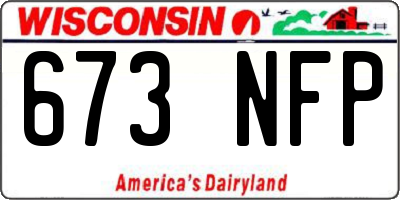 WI license plate 673NFP