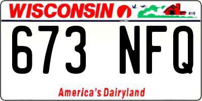 WI license plate 673NFQ