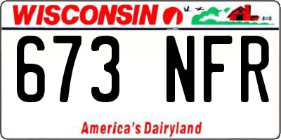 WI license plate 673NFR