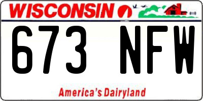 WI license plate 673NFW