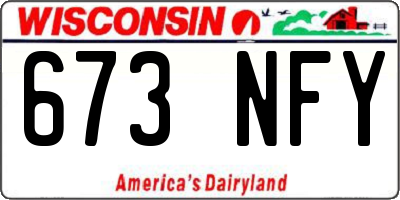 WI license plate 673NFY