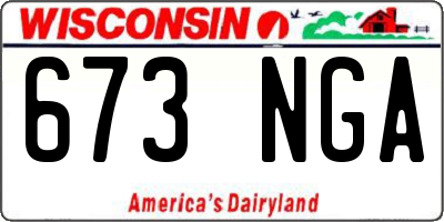 WI license plate 673NGA