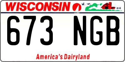WI license plate 673NGB