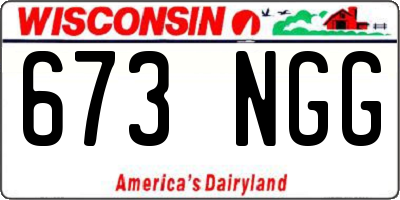 WI license plate 673NGG