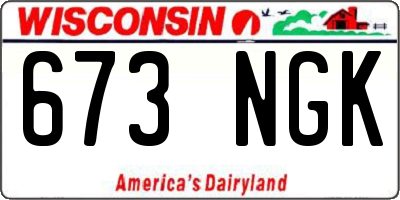 WI license plate 673NGK