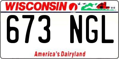 WI license plate 673NGL