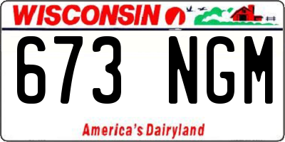 WI license plate 673NGM
