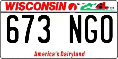 WI license plate 673NGO