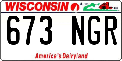 WI license plate 673NGR
