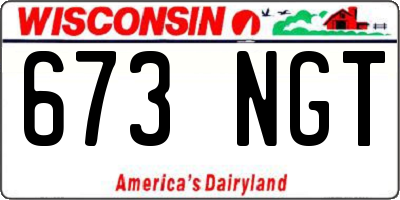 WI license plate 673NGT