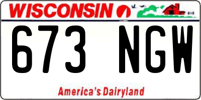 WI license plate 673NGW
