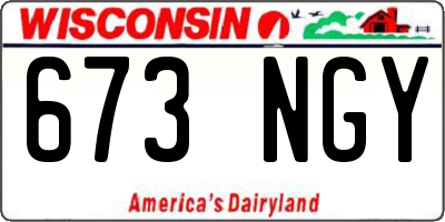 WI license plate 673NGY