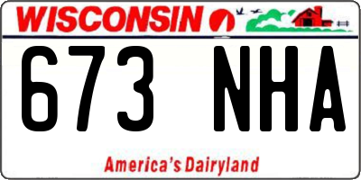 WI license plate 673NHA