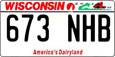 WI license plate 673NHB