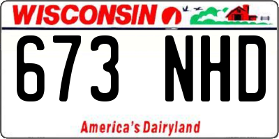 WI license plate 673NHD