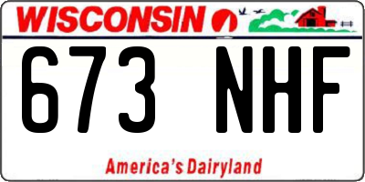 WI license plate 673NHF