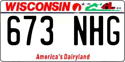 WI license plate 673NHG