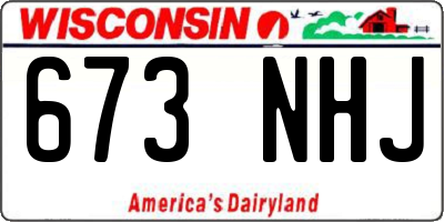 WI license plate 673NHJ
