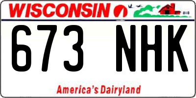 WI license plate 673NHK