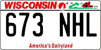 WI license plate 673NHL