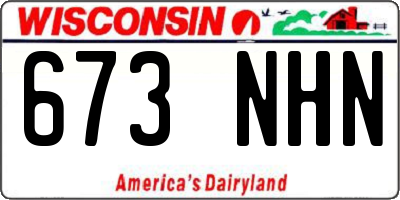WI license plate 673NHN