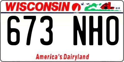WI license plate 673NHO