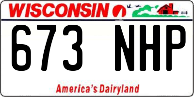 WI license plate 673NHP