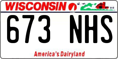 WI license plate 673NHS
